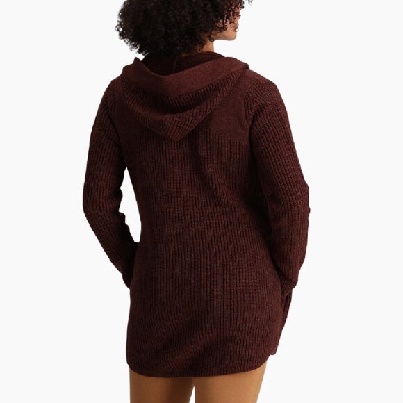 Royal Robbins Wool Blend Baylands Cardigan Hoodie Women’s Medium Red Brown - Picture 2 of 5
